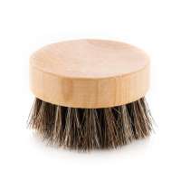 Round shape black boar bristle beech wooden beard brush